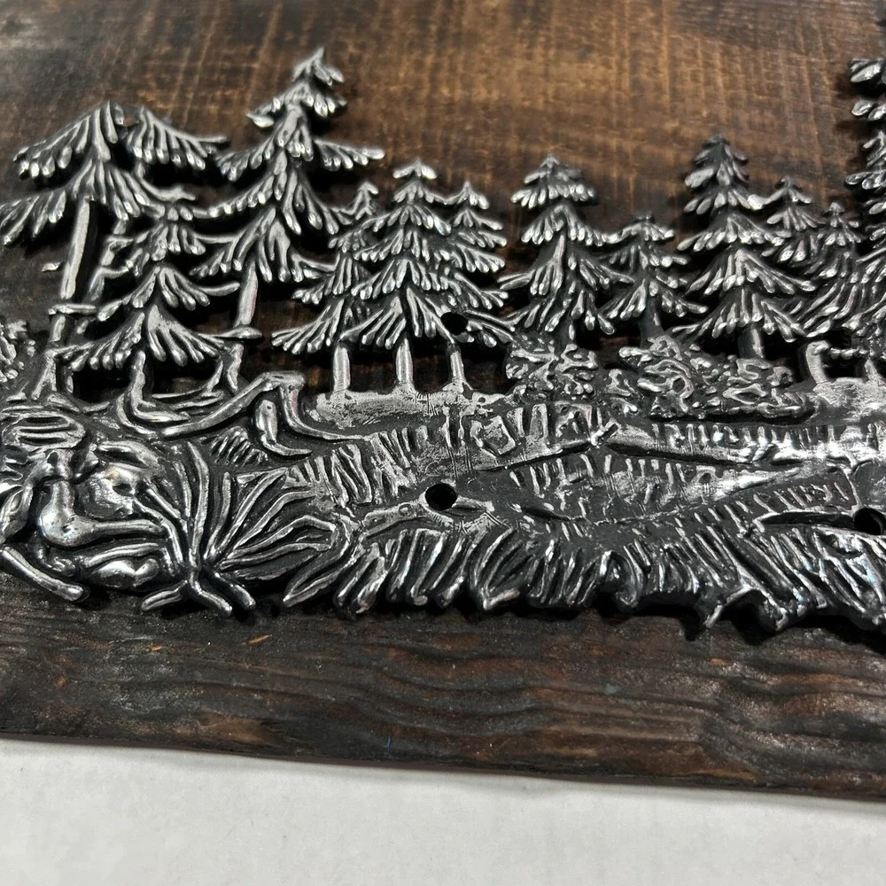 Antique Wood 3D Forest Trees Plaque‎ Decoration